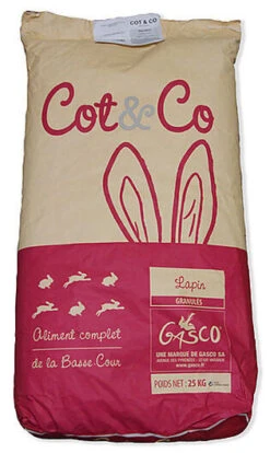 Gasco Cot&Co - Aliment Complet Pour Lapins Fermiers - 25Kg