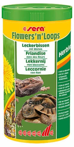 Sera - Friandises Flowers'n'Loops à Base De Fleurs Sèches Pour Reptiles Herbivores - 1L