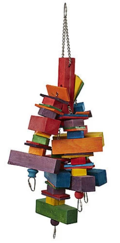 United Bird - Jouet à Suspendre Carré De Bois Pour Perruche - 50cm