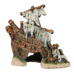 Aquadella - Décoration Mât De Bâteau Pour Aquarium - 16x7,7x14,5cm